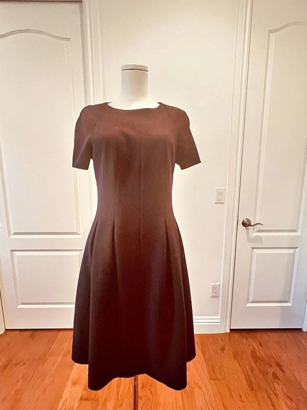 Pink Tartan Short Sleeve Midi Dress in Black Size 4 Like New